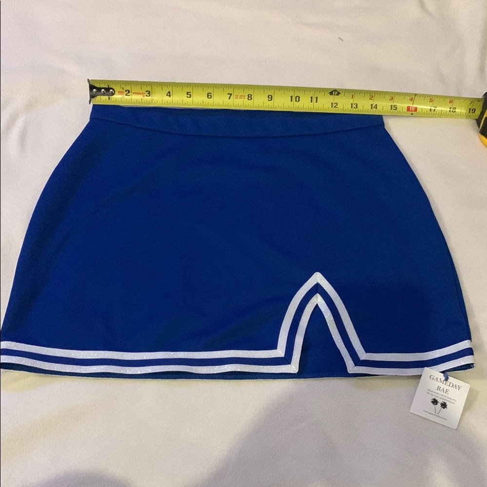 Blue Cheerleading Skirt with White Trim